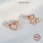 DAVINA Ladies Anite Earrings Rose Gold Color Sterling Silver 925