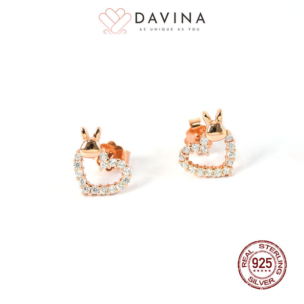 DAVINA Ladies Anite Earrings Rose Gold Color Sterling Silver 925