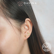 DAVINA Ladies Chrysalis Earrings Gold Color S925