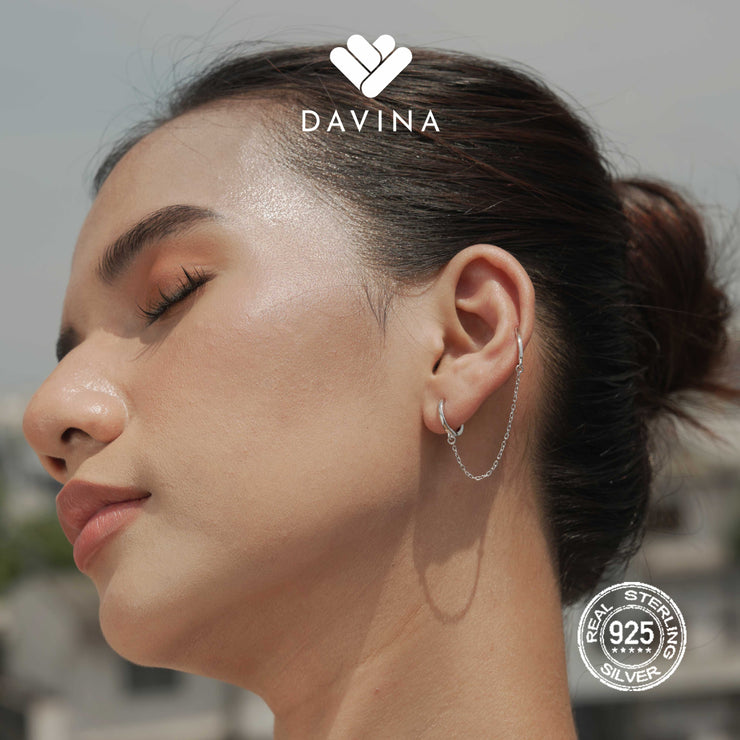 DAVINA Ladies Dierae Earrings Sterling Silver 925