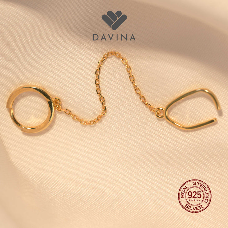 DAVINA Ladies Dierae Earrings Gold Color Sterling Silver 925