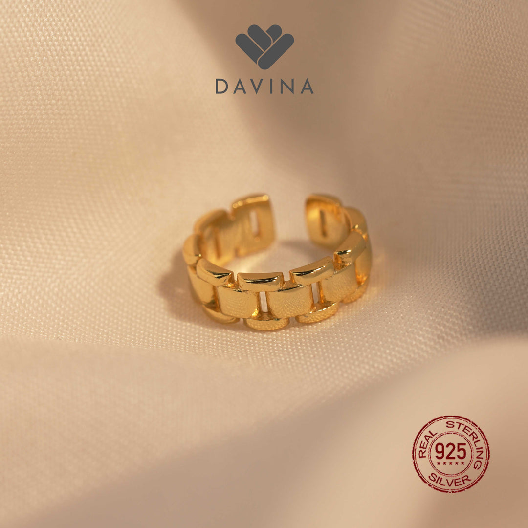 DAVINA Ladies Hobbs Earrings Gold Color Sterling Silver 925