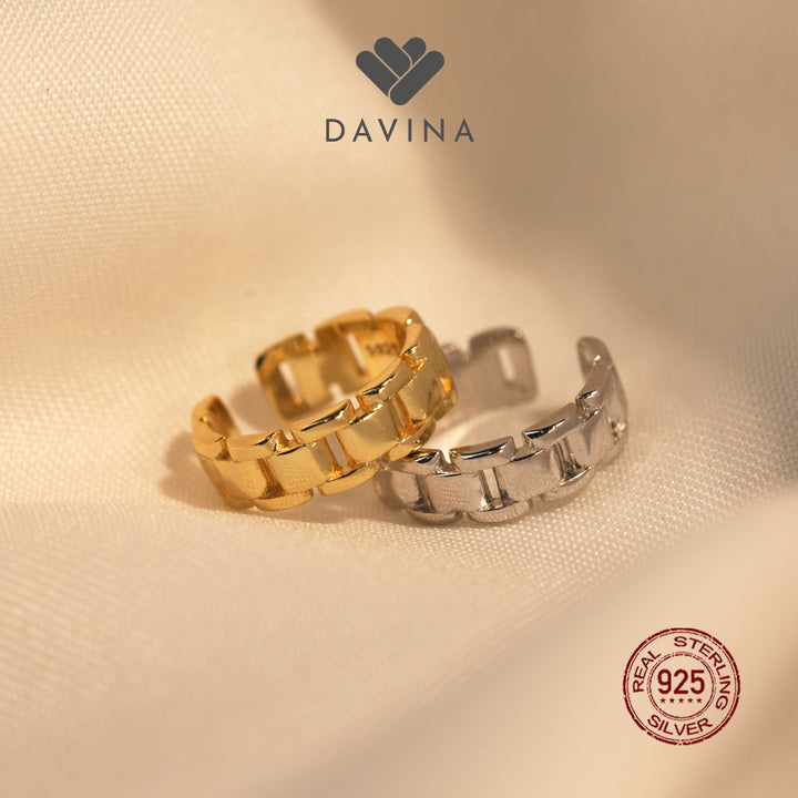 DAVINA Ladies Hobbs Earrings Gold Color Sterling Silver 925