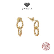 DAVINA Ladies Twilla Earrings Gold Color Sterling Silver 925
