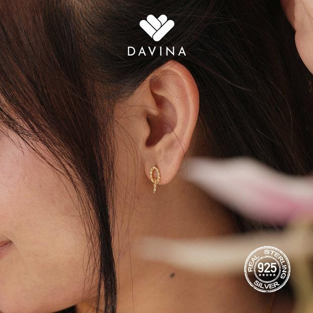 DAVINA Ladies Twilla Earrings Gold Color Sterling Silver 925