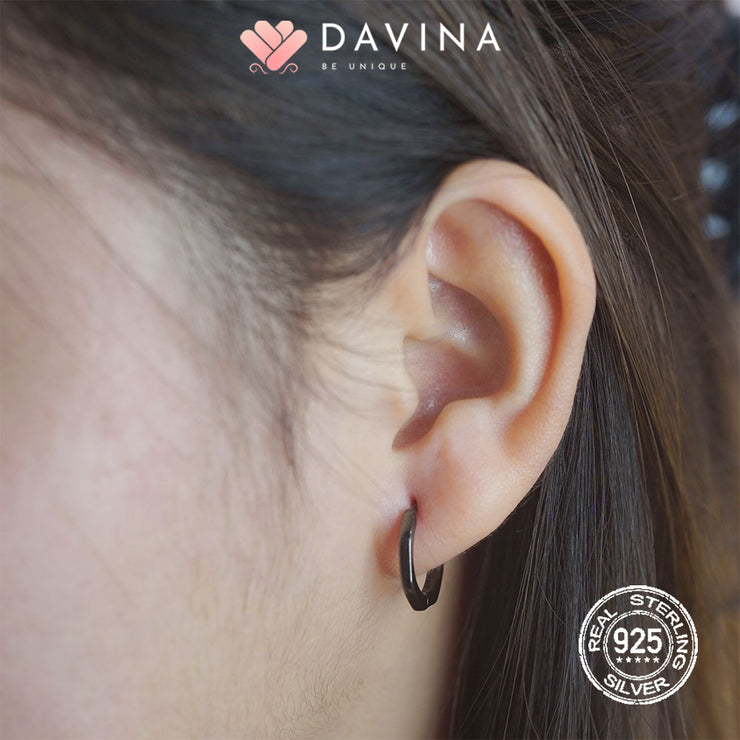 DAVINA Ladies Meila Earrings Black Color S925