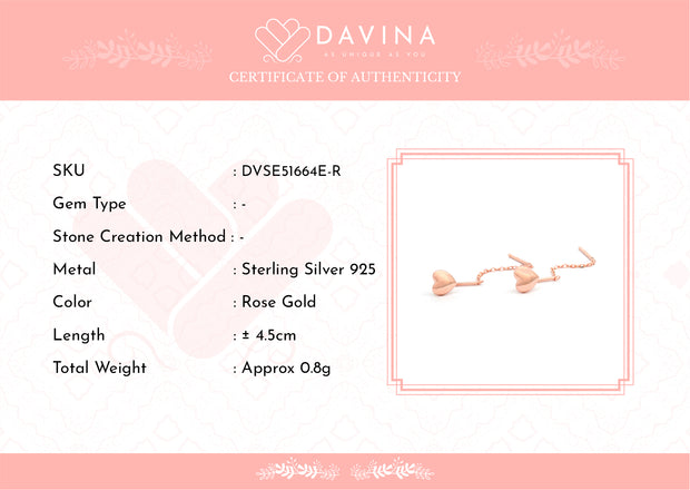 DAVINA Ladies Belene Earrings Rose Gold Color S925