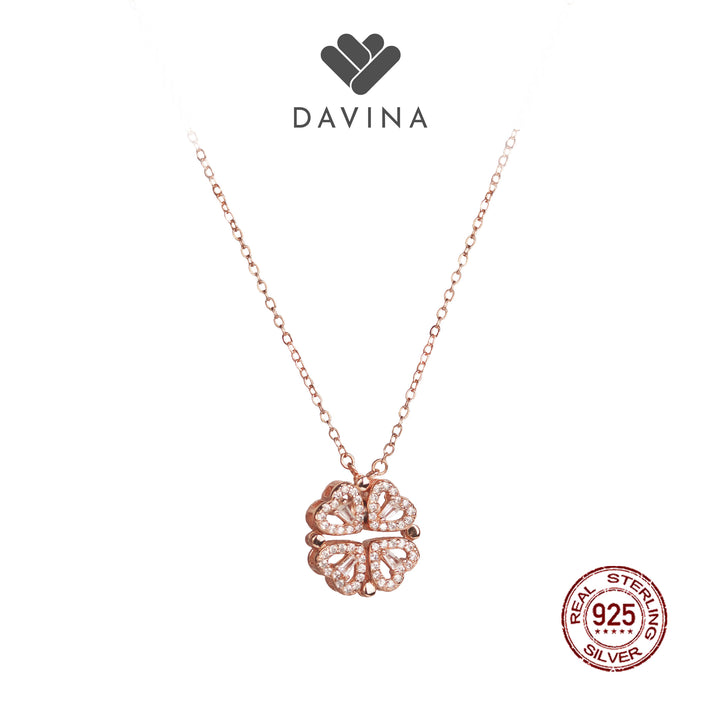 DAVINA Ladies Lexa Necklace Rose Gold Plated Sterling Silver 925