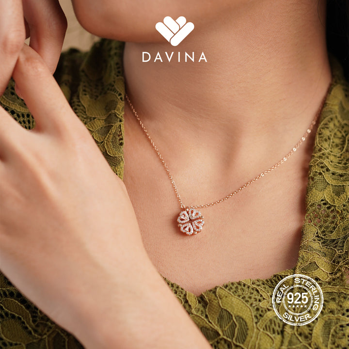 DAVINA Ladies Lexa Necklace Rose Gold Plated Sterling Silver 925