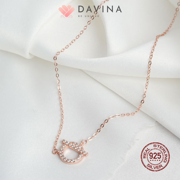 DAVINA Ladies Viore Necklace Rose Gold Color Sterling Silver 925