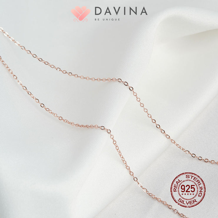 DAVINA Ladies Viore Necklace Rose Gold Color Sterling Silver 925