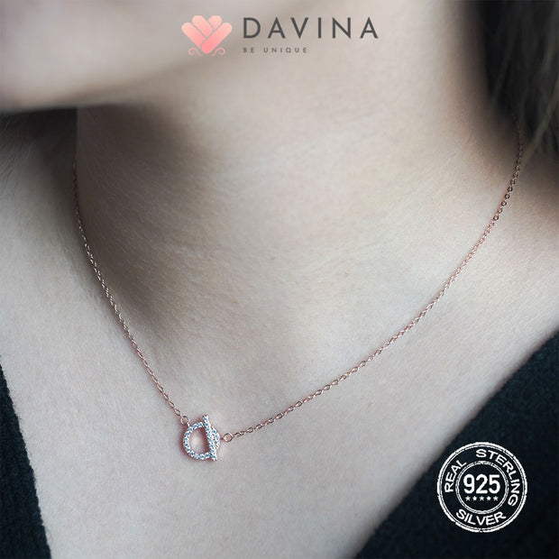 DAVINA Ladies Viore Necklace Rose Gold Color Sterling Silver 925