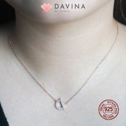 DAVINA Ladies Viore Necklace Rose Gold Color Sterling Silver 925