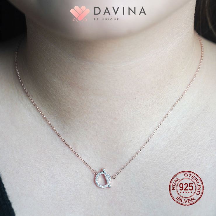 DAVINA Ladies Viore Necklace Rose Gold Color Sterling Silver 925