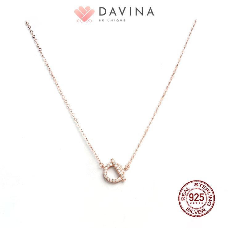 DAVINA Ladies Viore Necklace Rose Gold Color Sterling Silver 925