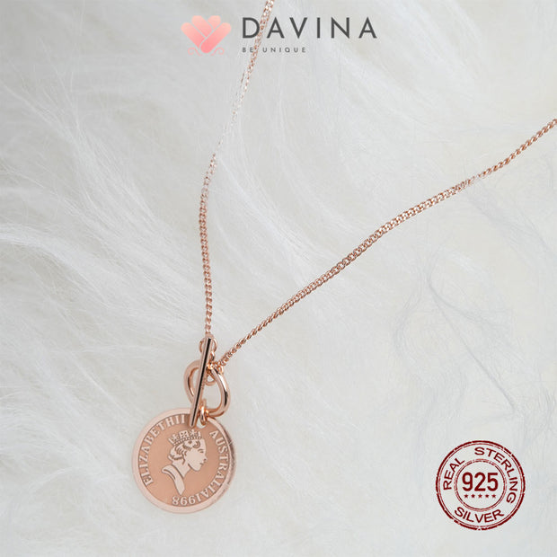 DAVINA Ladies Veins Necklace Rose Gold Color Sterling Silver 925