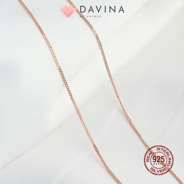 DAVINA Ladies Veins Necklace Rose Gold Color Sterling Silver 925