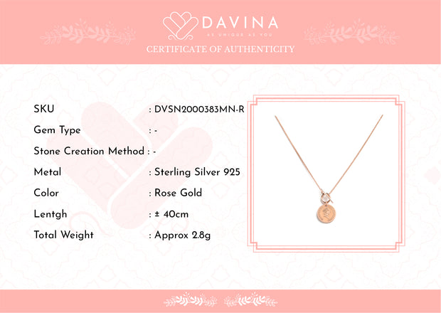 DAVINA Ladies Veins Necklace Rose Gold Color Sterling Silver 925