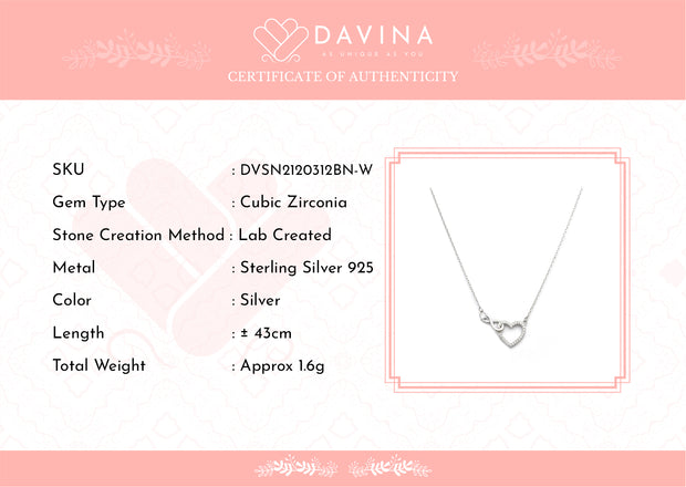 DAVINA Ladies Amore Necklace Sterling Silver 925