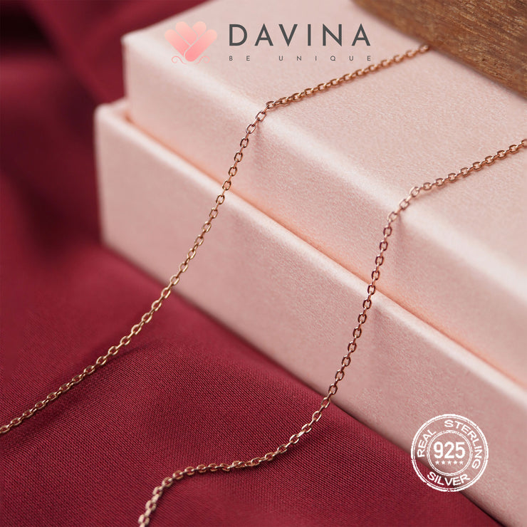 DAVINA Ladies Amore Necklace Rose Gold Plated Sterling Silver 925