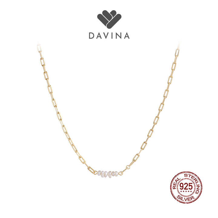 DAVINA Ladies Carla Necklace Gold Color Sterling Silver 925
