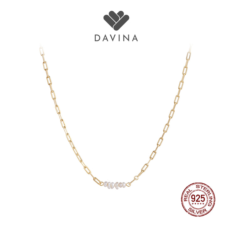 DAVINA Ladies Carla Necklace Gold Color Sterling Silver 925