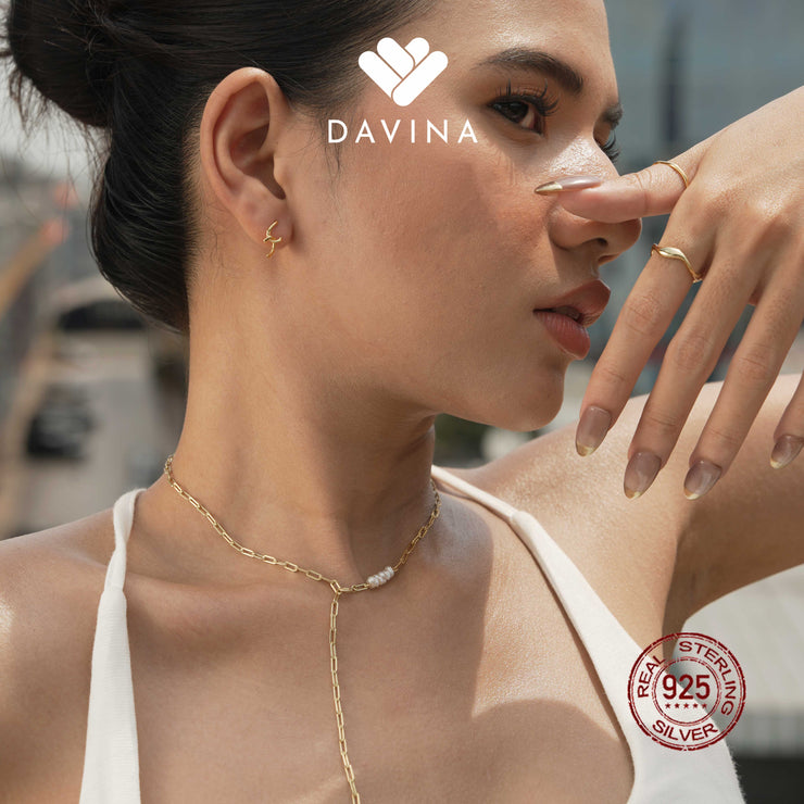 DAVINA Ladies Carla Necklace Gold Color Sterling Silver 925