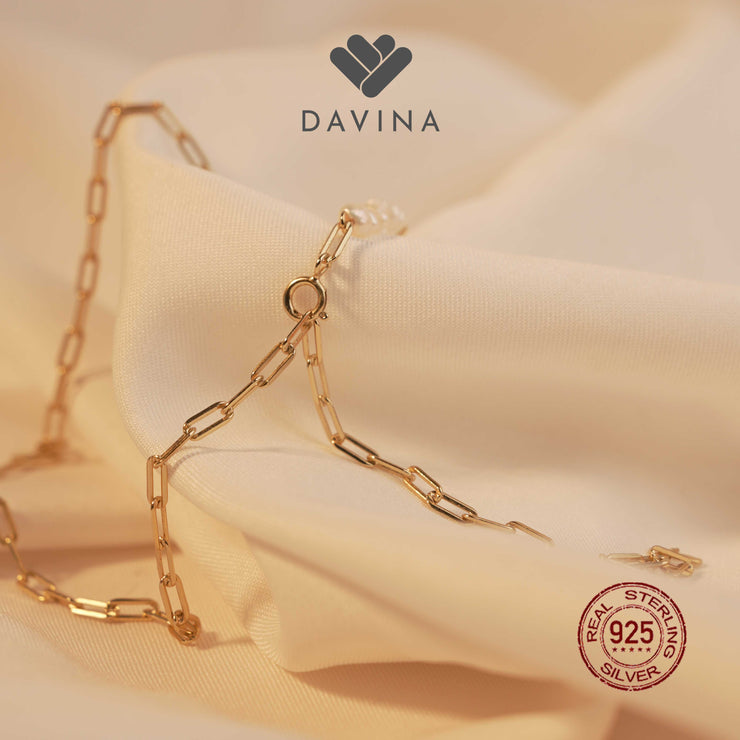 DAVINA Ladies Carla Necklace Gold Color Sterling Silver 925