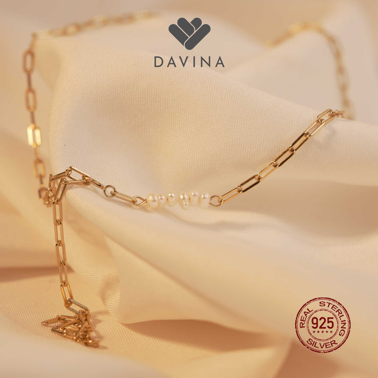 DAVINA Ladies Carla Necklace Gold Color Sterling Silver 925