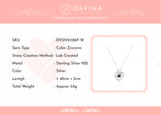 DAVINA Ladies Sweetheart Necklace Sterling Silver 925