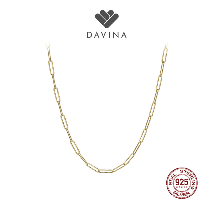 DAVINA Ladies Danicha Necklace Gold Color Sterling Silver 925