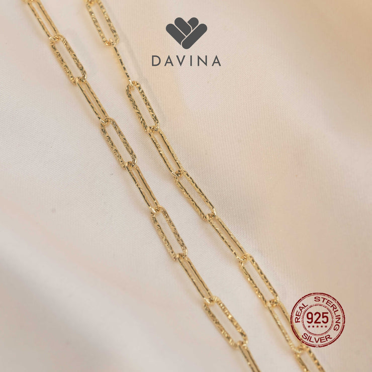 DAVINA Ladies Danicha Necklace Gold Color Sterling Silver 925