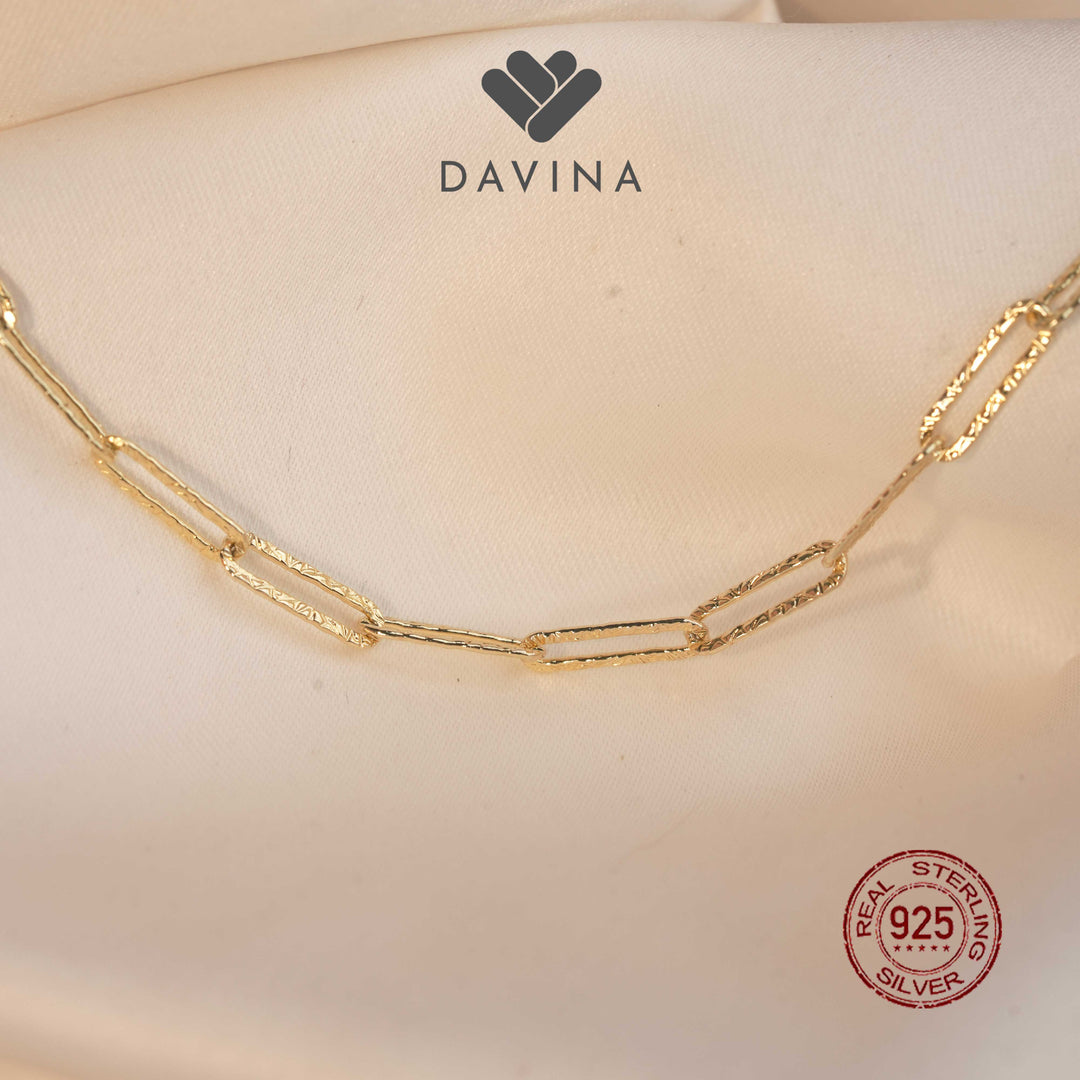 DAVINA Ladies Danicha Necklace Gold Color Sterling Silver 925