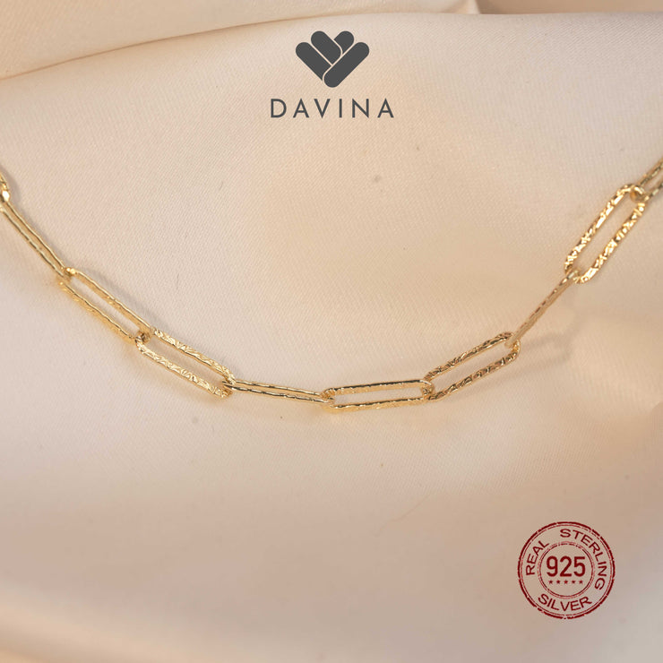 DAVINA Ladies Danicha Necklace Gold Color Sterling Silver 925