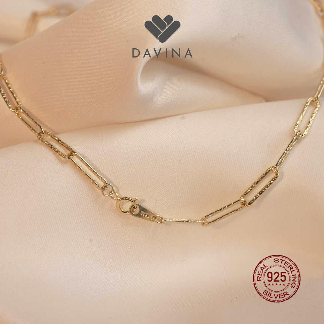 DAVINA Ladies Danicha Necklace Gold Color Sterling Silver 925