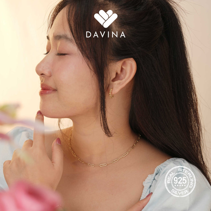 DAVINA Ladies Danicha Necklace Gold Color Sterling Silver 925