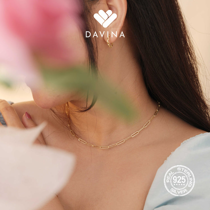 DAVINA Ladies Danicha Necklace Gold Color Sterling Silver 925