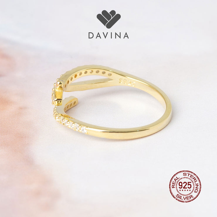 DAVINA Ladies Ziva Ring Yellow Color Sterling Silver 925