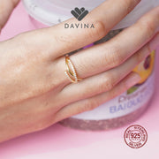 DAVINA Ladies Ziva Ring Yellow Color Sterling Silver 925