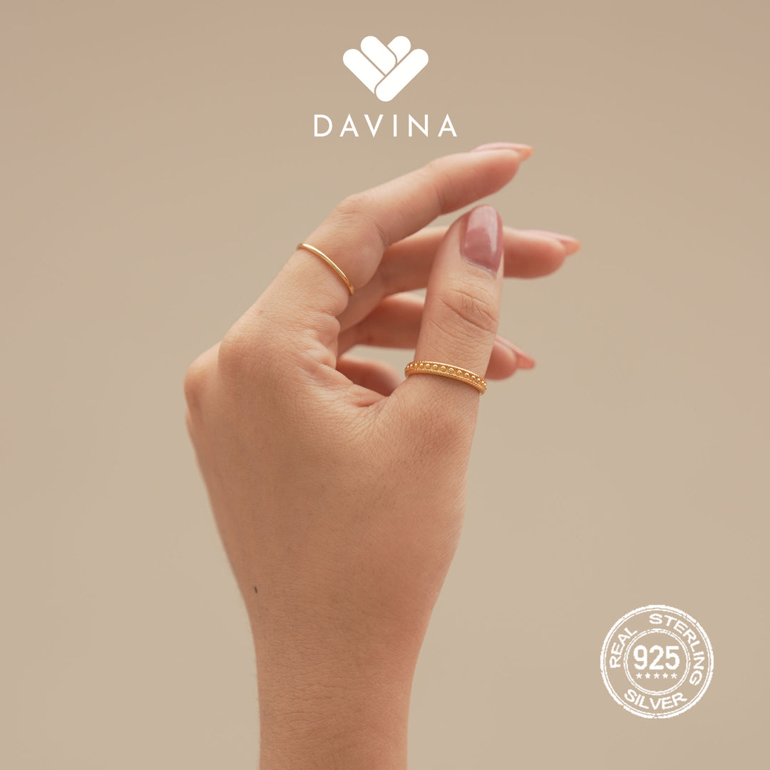 DAVINA Ladies Gerins Ring Gold Color Sterling Silver 925