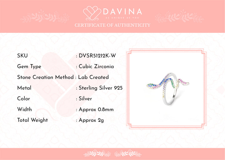 DAVINA Ladies Snackie Ring Sterling Silver 925