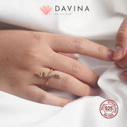 DAVINA Ladies Snackie Ring Gold Color Sterling Silver 925