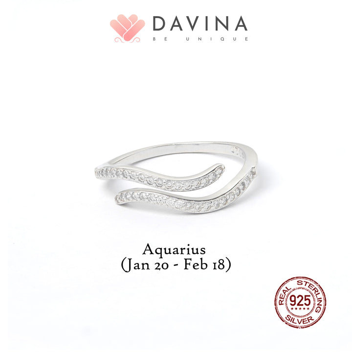 DAVINA Ladies Zodiac Ring Sterling Silver 925