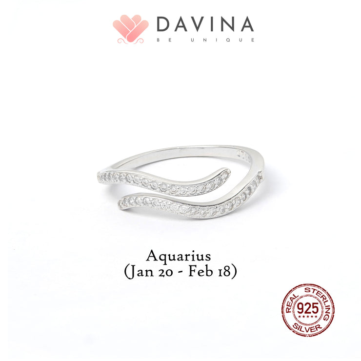 DAVINA Ladies Zodiac Ring Sterling Silver 925