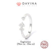 DAVINA Ladies Zodiac Ring Sterling Silver 925