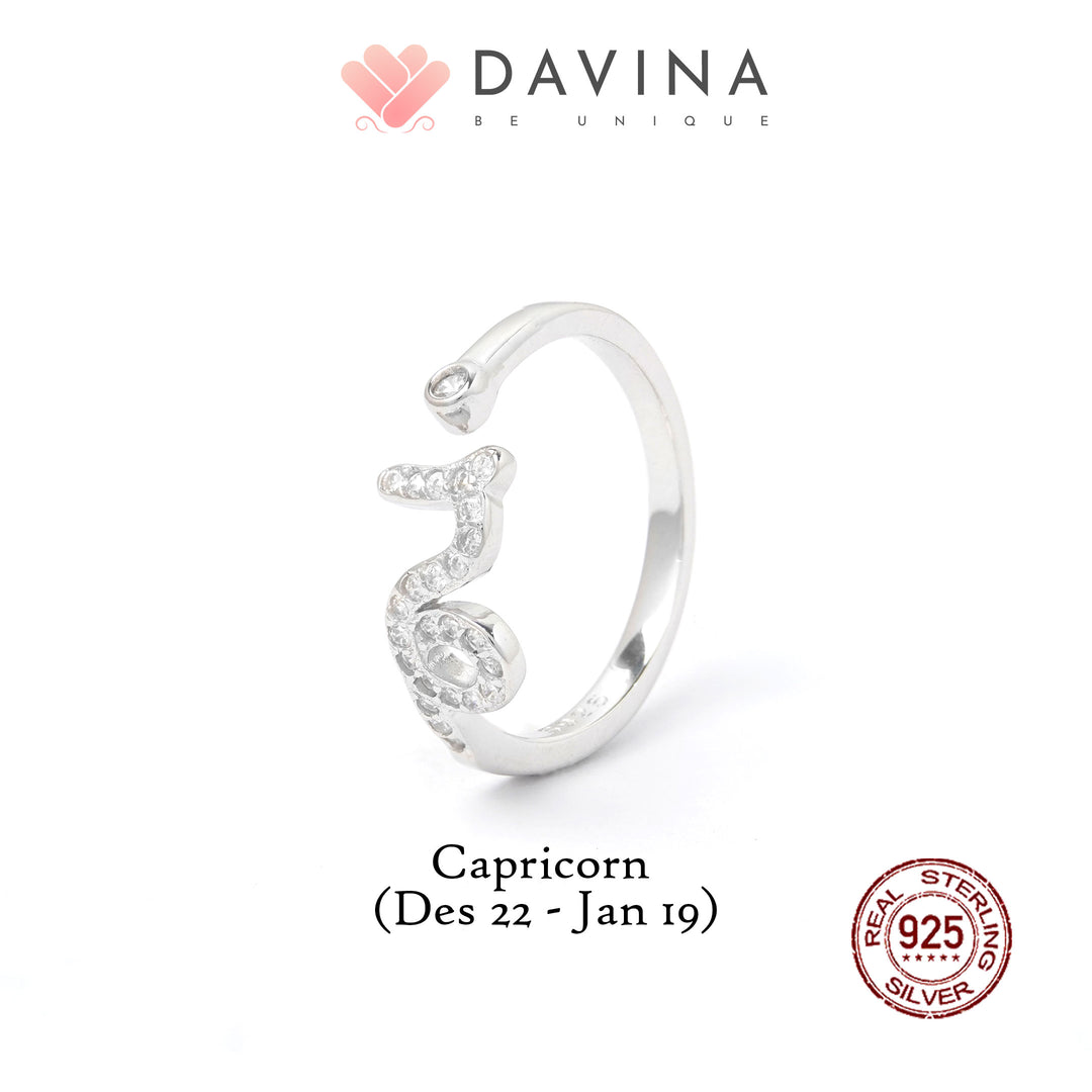 DAVINA Ladies Zodiac Ring Sterling Silver 925