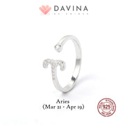 DAVINA Ladies Zodiac Ring Sterling Silver 925