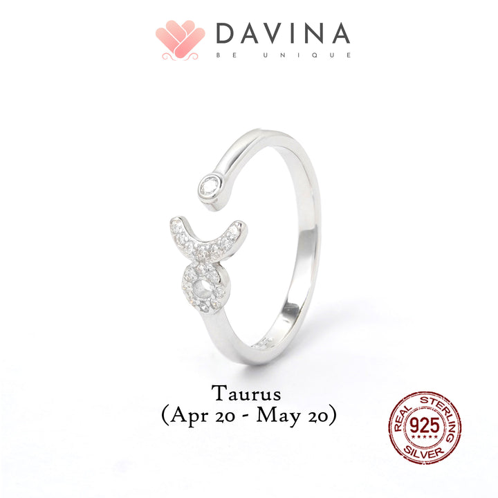 DAVINA Ladies Zodiac Ring Sterling Silver 925
