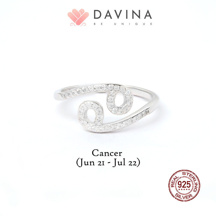 DAVINA Ladies Zodiac Ring Sterling Silver 925