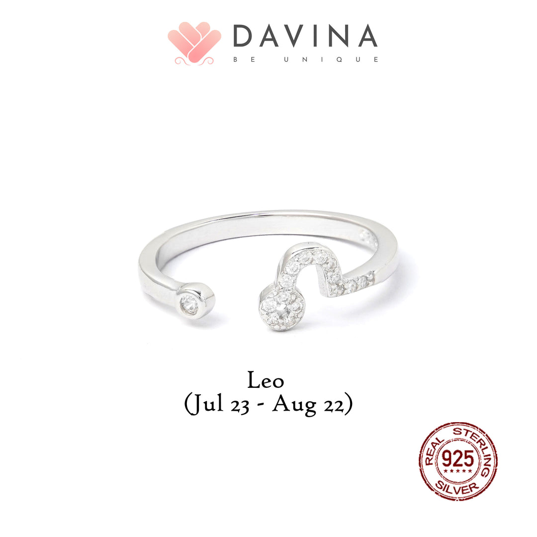 DAVINA Ladies Zodiac Ring Sterling Silver 925
